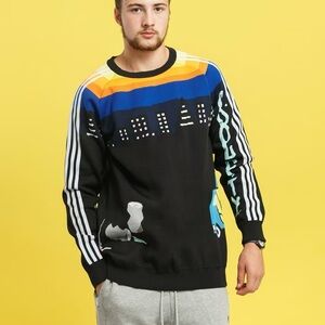 adidas Originals X United Arrows & Sons Crewneck Black Sweatshirt Size XL